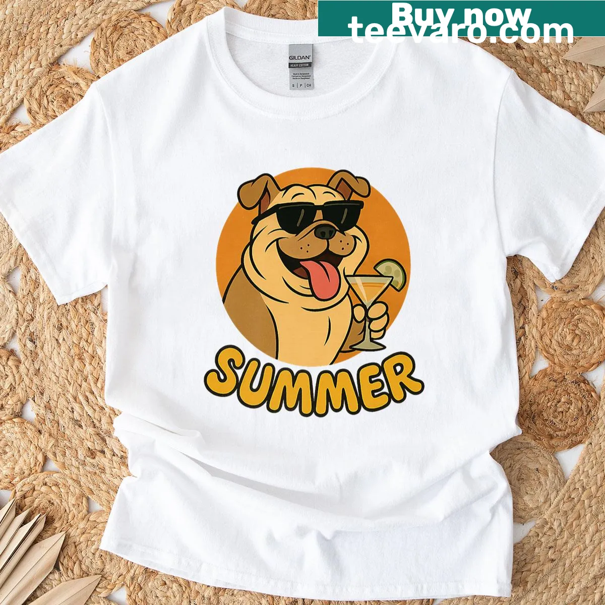 Funny bulldog cartoon vintage t-shirt for dog lovers — on a men's t-shirt