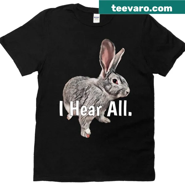 T-shirt featuring funny bunny jokes in a playful typography style