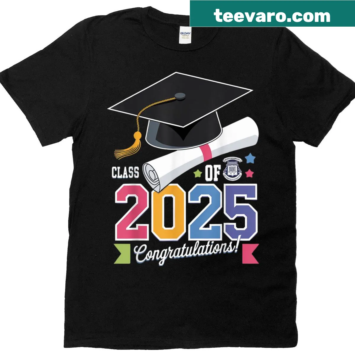 Graduation T-shirt for Class of 2025 with bold design — on a men's t-shirt