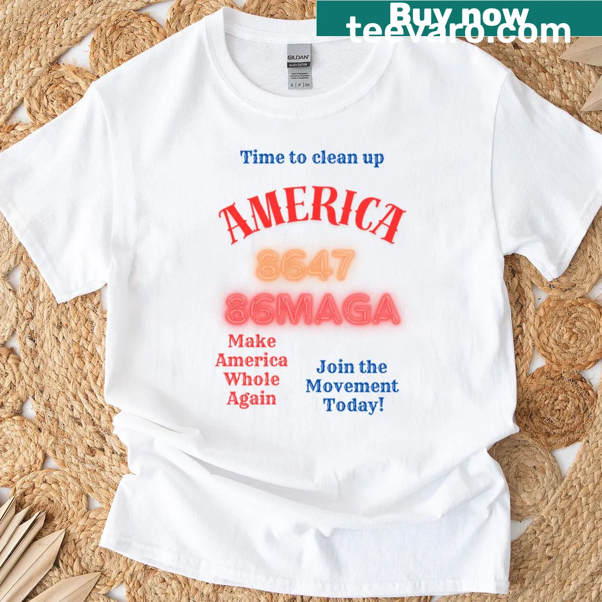 T-shirt with text promoting environmental cleanliness in America — on a men's t-shirt