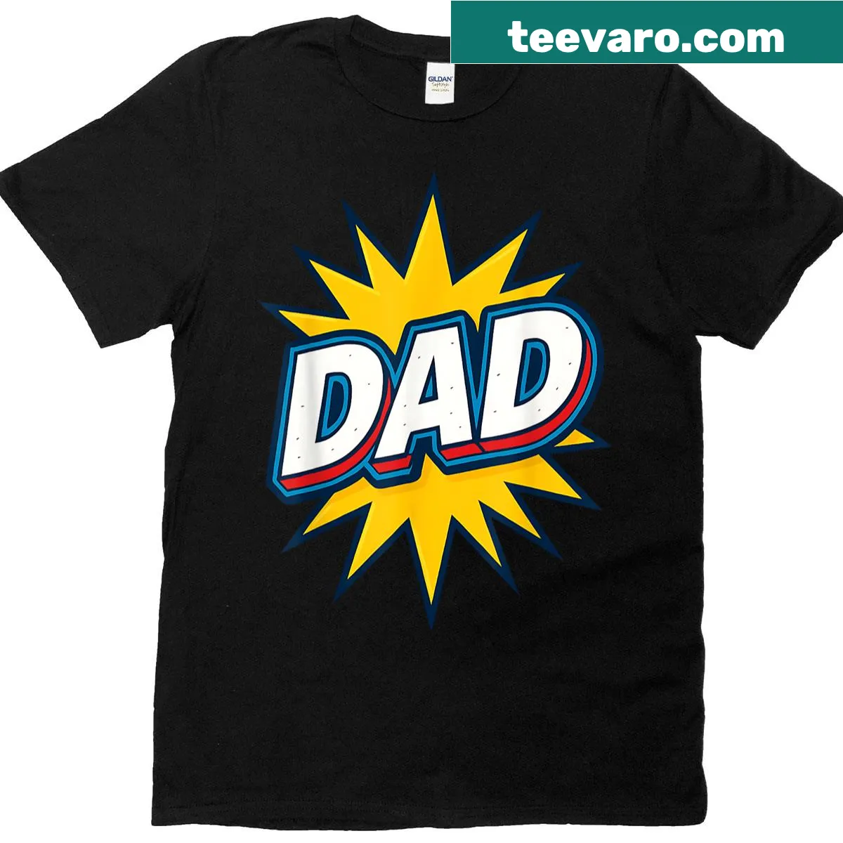 Vintage comic book style Dad T-shirt — on a men's t-shirt