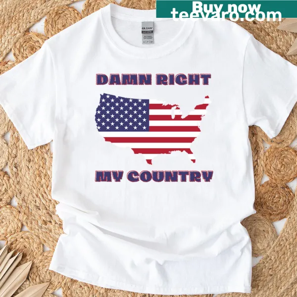 Patriotic text graphic on a proud T-shirt