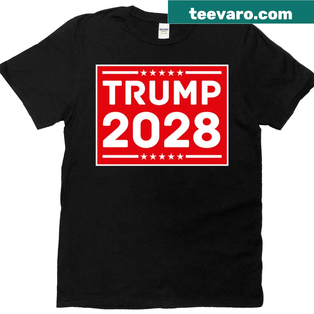 Trump 2028 vision T-shirt with bold text — on a men's t-shirt