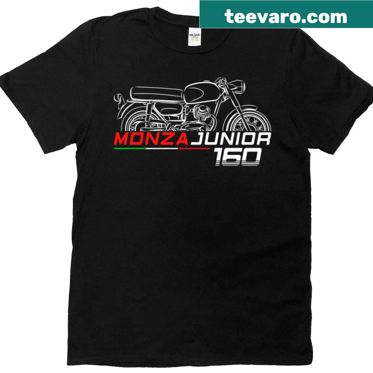 Vintage Ducati 160 Monday Junior motorcycle graphic T-shirt — on a men's t-shirt