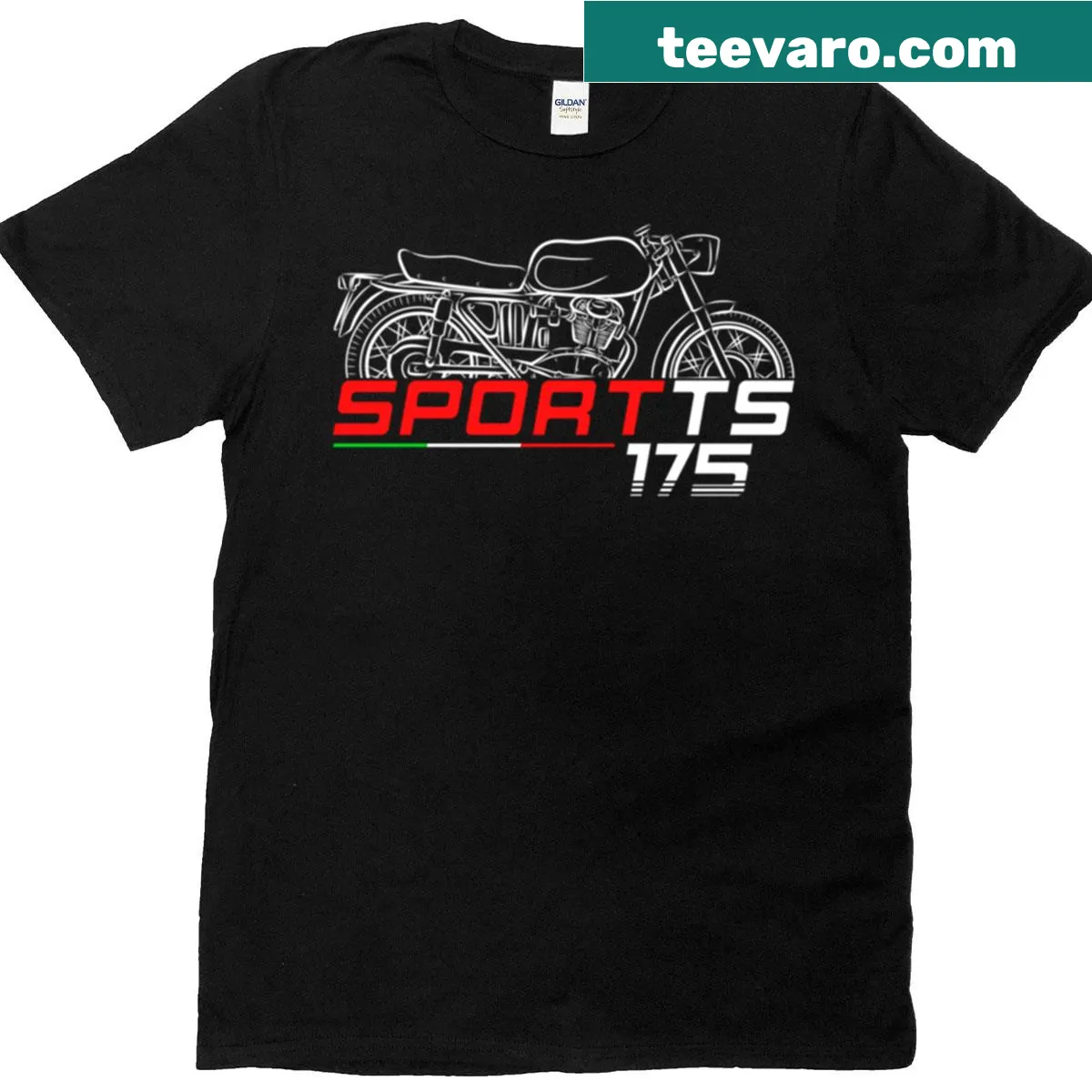 Vintage Ducati motorcycle T-shirt with bold logo design — on a men's t-shirt