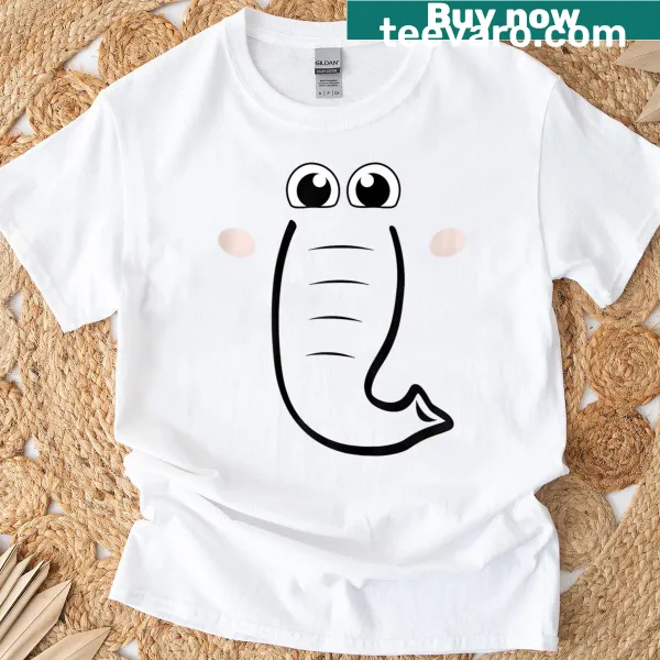 Cartoon elephant face Halloween costume t-shirt for kids