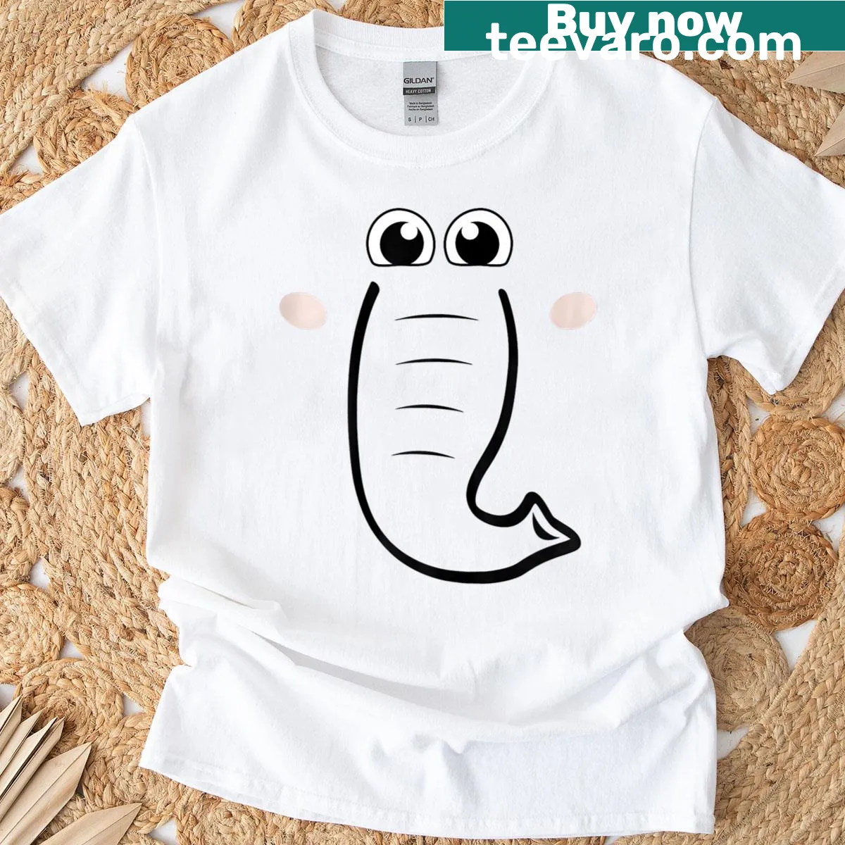 Cartoon elephant face Halloween costume t-shirt for kids — on a men's t-shirt
