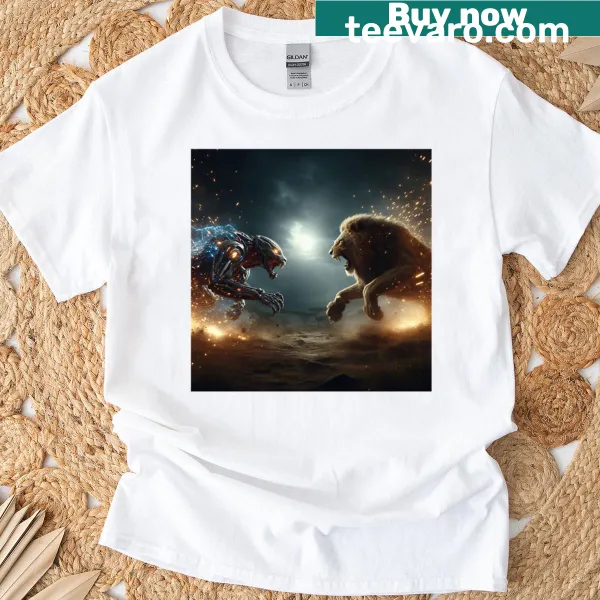 Bold t-shirt featuring a fierce battle-themed graphic, perfect for warriors.