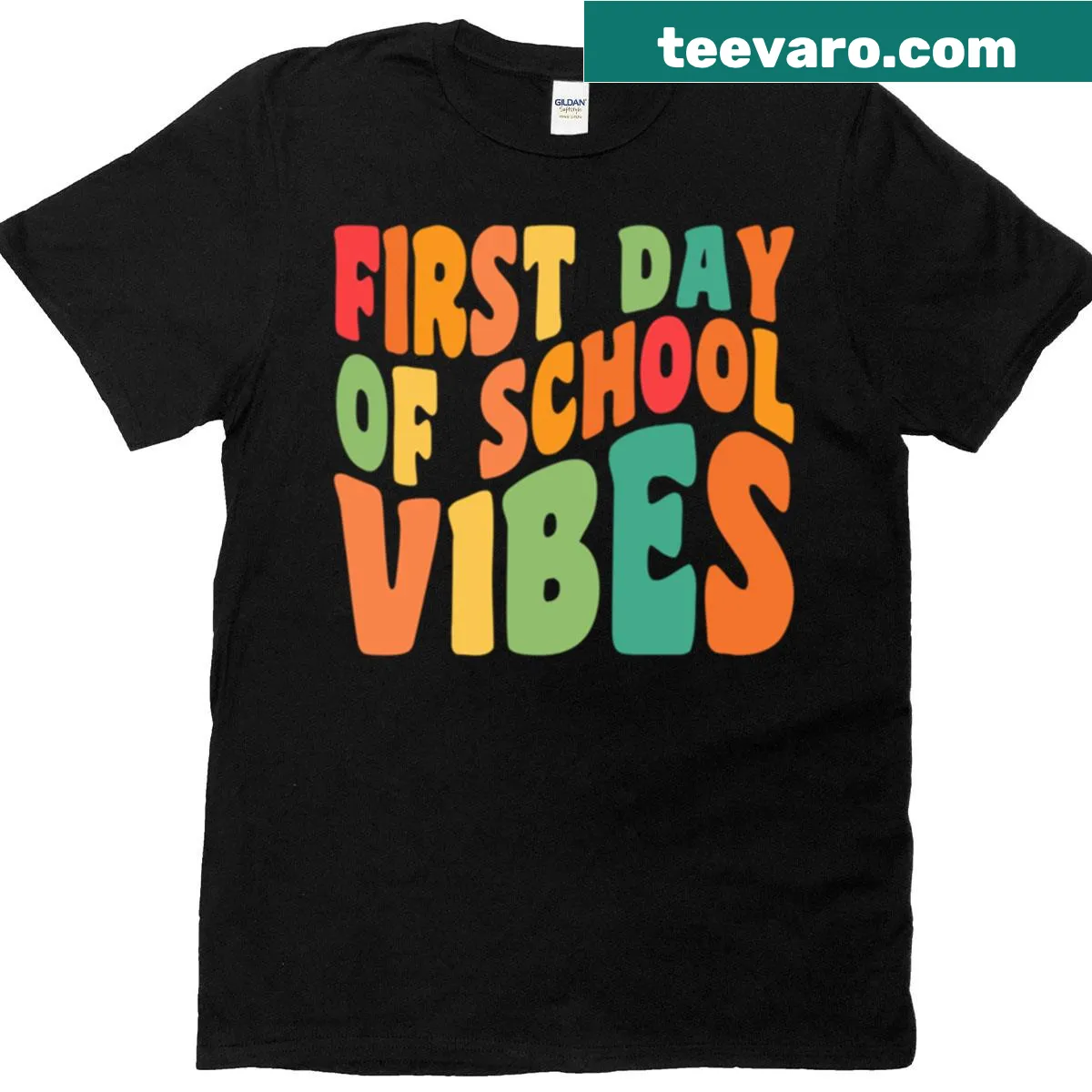 Oversized t-shirt celebrating first day of school vibes — on a men's t-shirt