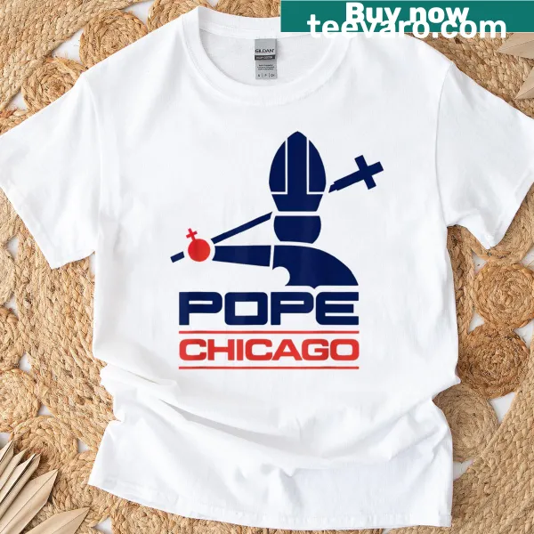 T-shirt featuring an illustration celebrating the first American pope