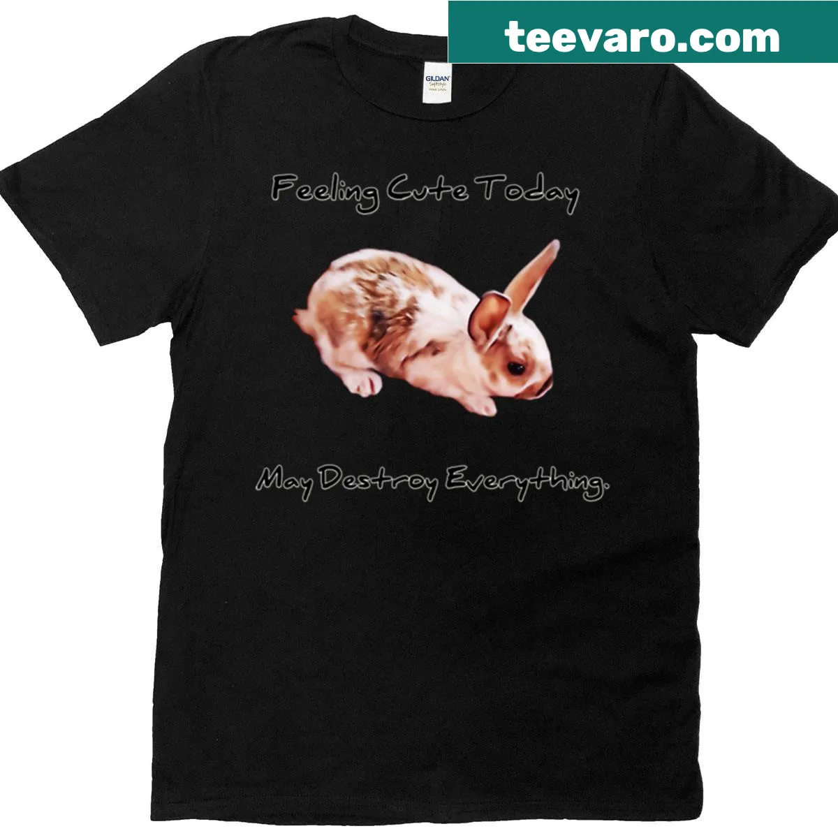 T-shirt adorned with funny bunny quotes for kids — on a men's t-shirt