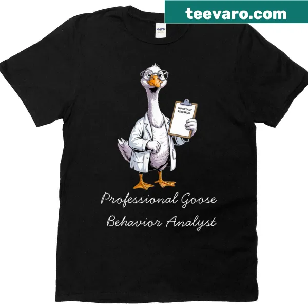 Cartoon animal T-shirt for goose lovers with funny illustrations