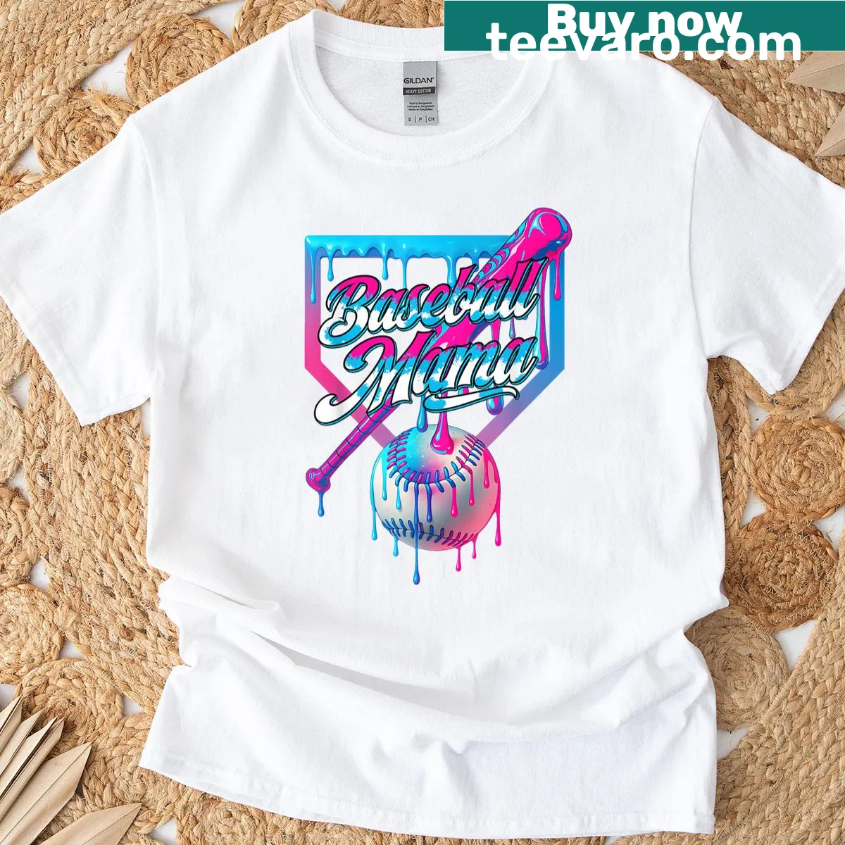 Humorous graphic for moms featuring baseball and ice cream — on a men's t-shirt