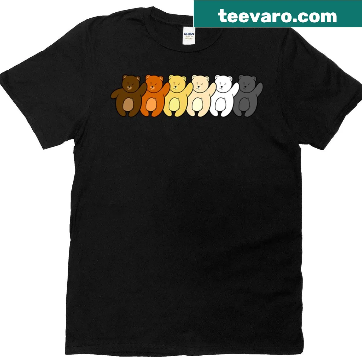 Pride-themed t-shirt featuring bear graphic — on a men's t-shirt