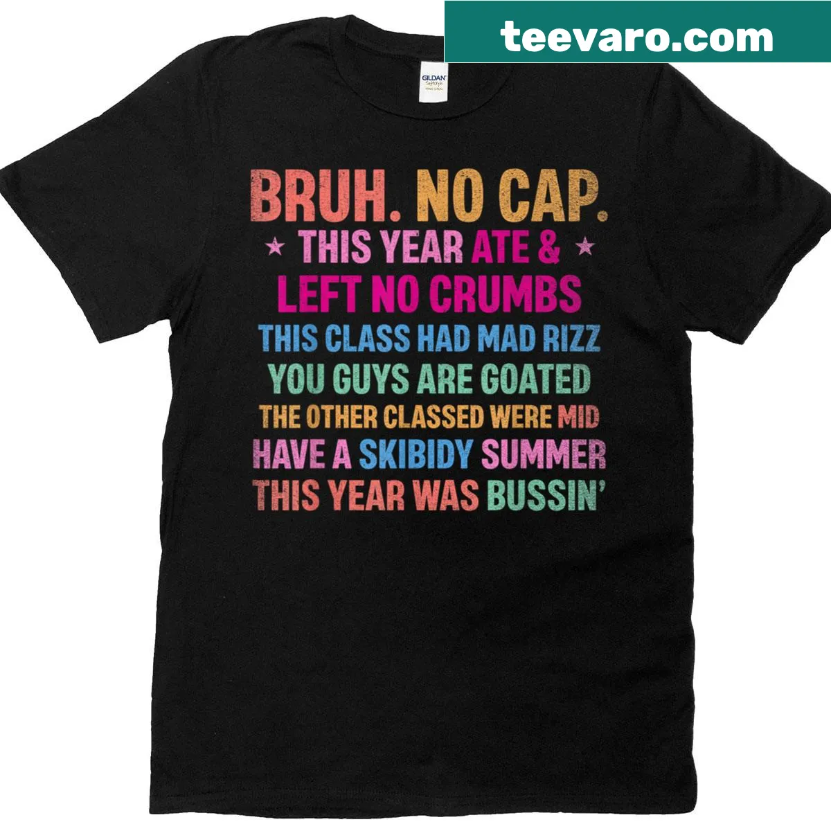 Funny teacher t-shirt celebrating last day of school with Gen A slang — on a men's t-shirt