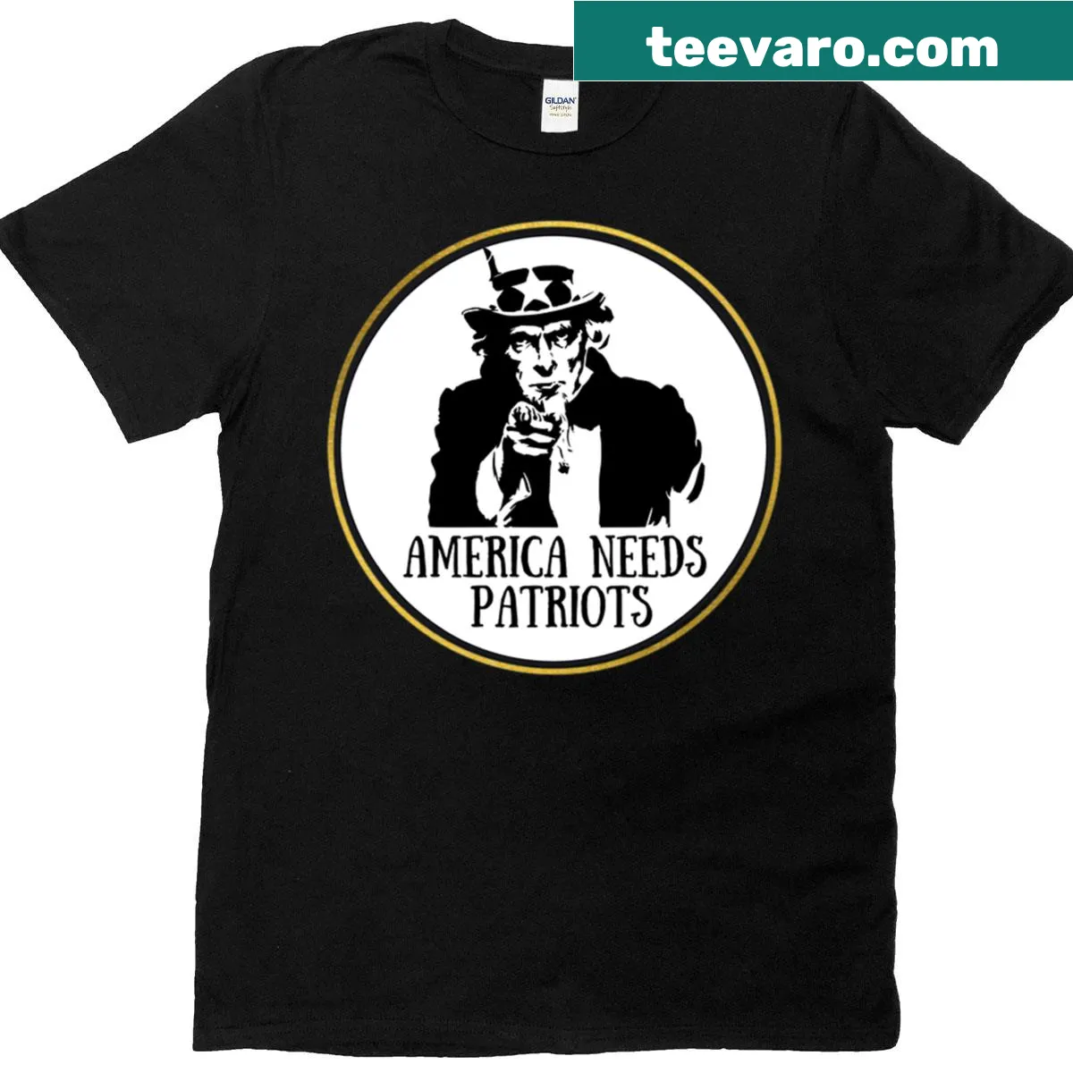 Bold typographic design of George Washington on T-shirt — on a men's t-shirt