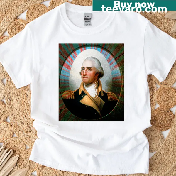 Oversized t-shirt featuring a patriotic design of George Washington