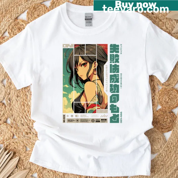 Illustration of a girl in a kimono on a t-shirt