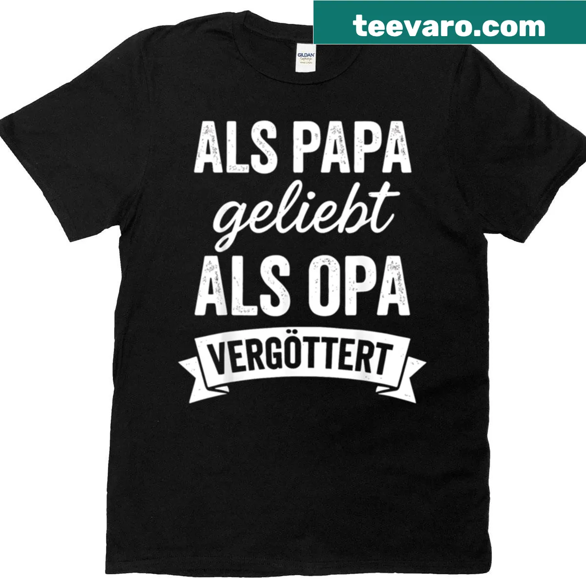 Funny t-shirt celebrating grandpas with humorous text — on a men's t-shirt