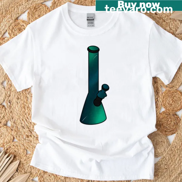 Lava bong design set in a galaxy graphic on a T-shirt