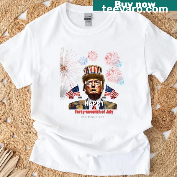 Patriotic T-shirt celebrating the 4th of July with bold graphics