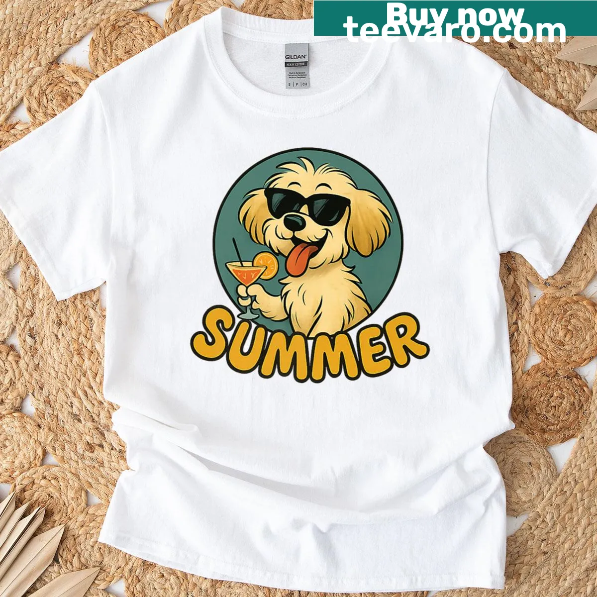 Vintage cartoon Havanese dog design on a playful t-shirt — on a men's t-shirt