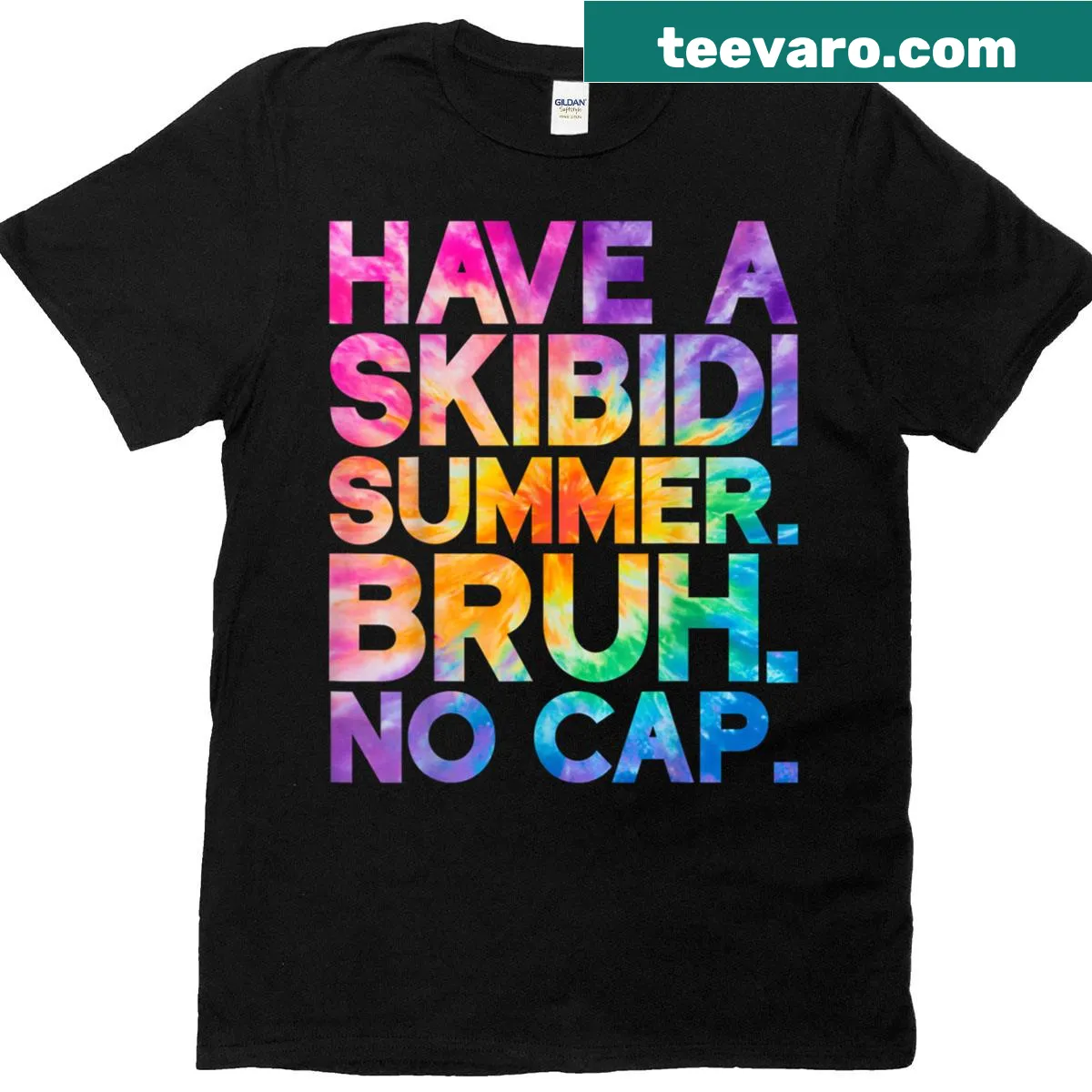 Last day of school t-shirt with 'Have A Skibidi Summer Bruh No Cap' in playful typography — on a men's t-shirt
