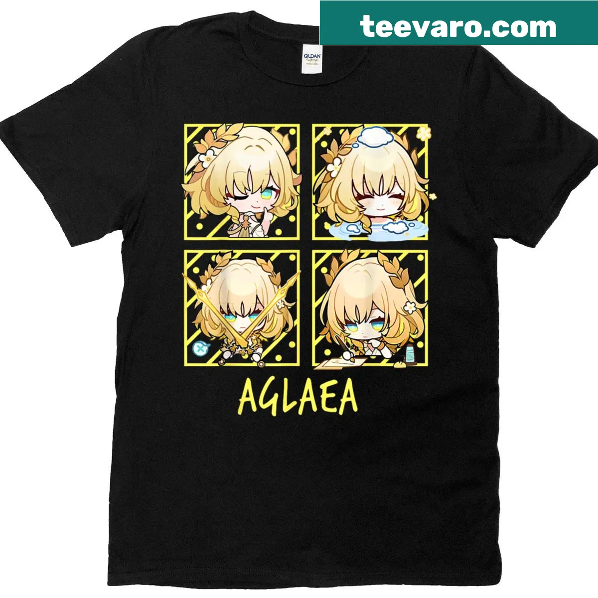 Cute Chibi-style T-shirt featuring Dan Heng from Honkai — on a men's t-shirt