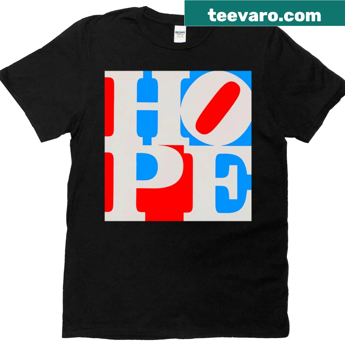 Minimalist t-shirt with the word 'Hope' printed in elegant typography — on a men's t-shirt