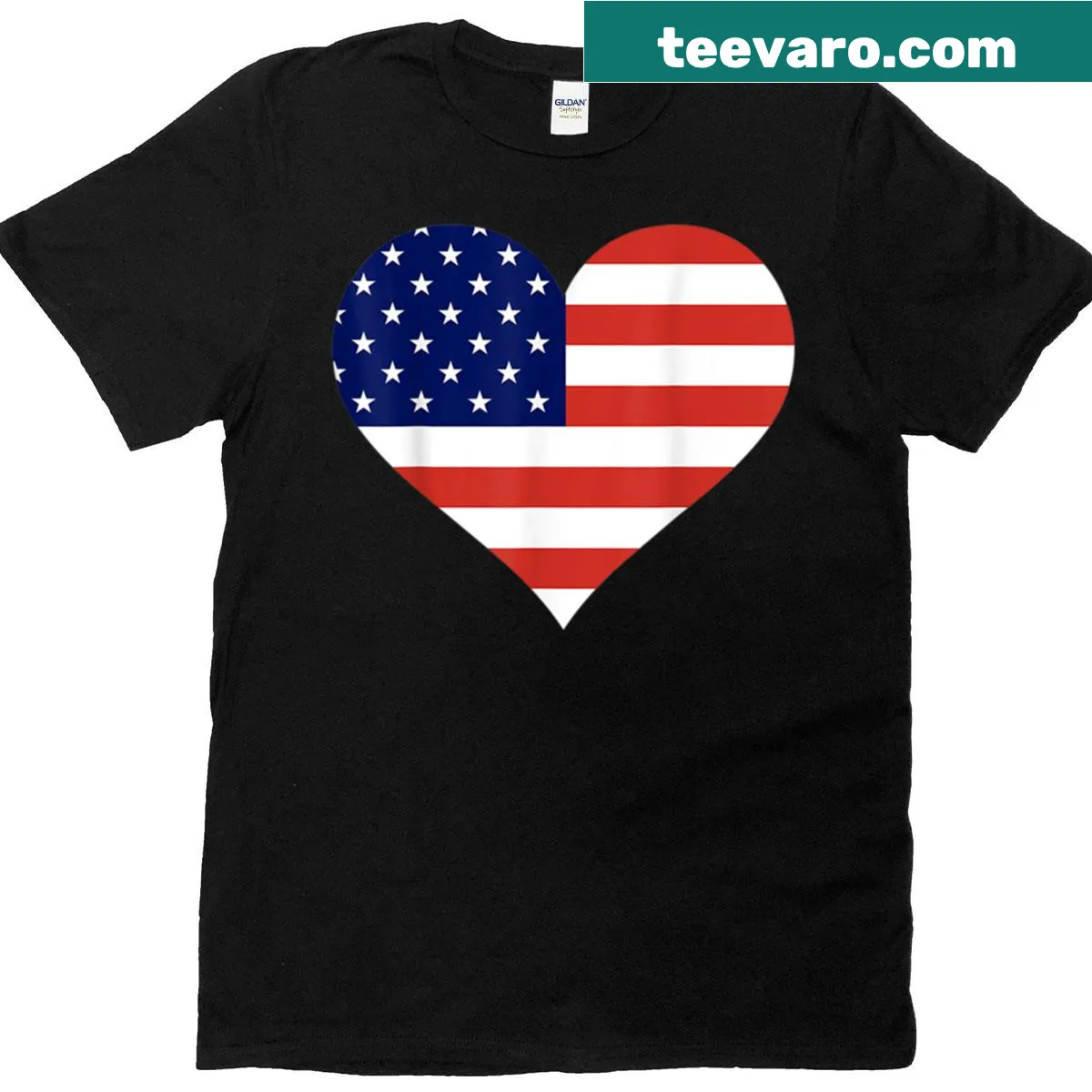 T-shirt with 'I Heart USA' graphic, celebrating American pride — on a men's t-shirt