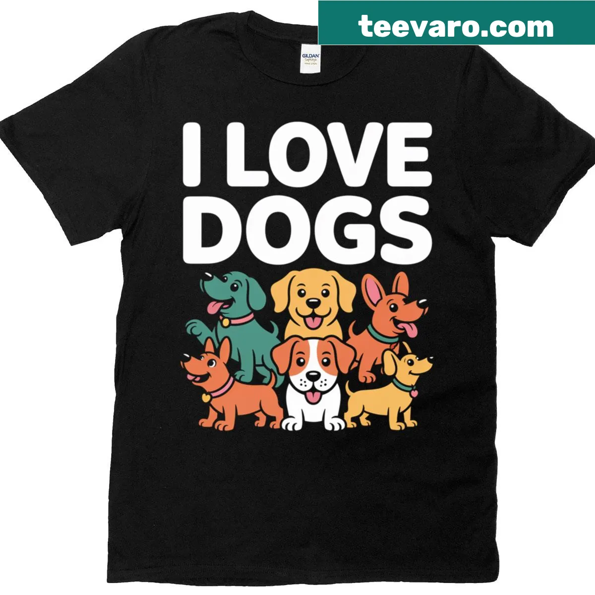 Cute cartoon illustration of dogs on a t-shirt. — on a men's t-shirt
