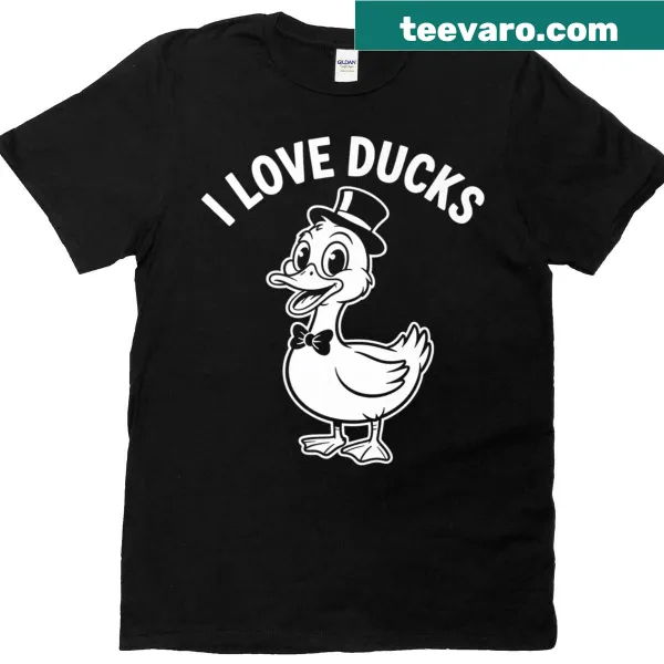 Cartoon ducks illustration on a premium T-shirt