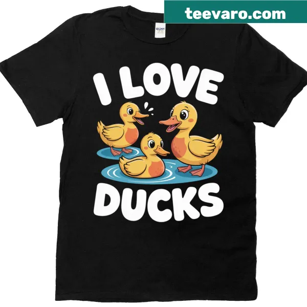 Family-themed cartoon ducks graphic on a t-shirt