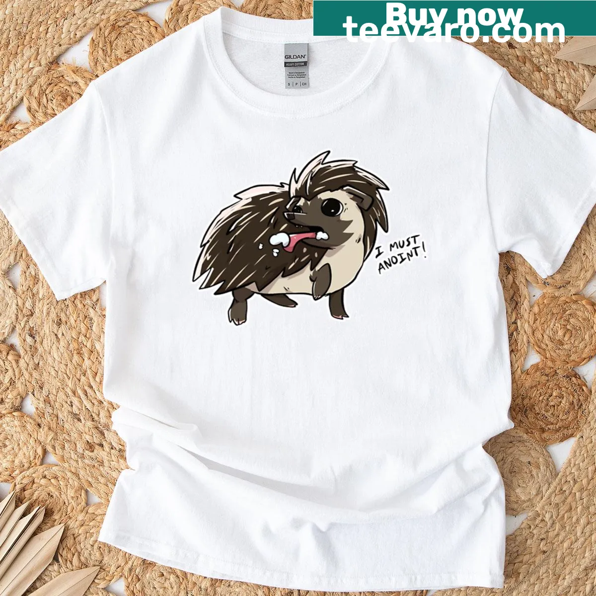 Sentimental typography saying 'I Must Anoint' on an oversized T-shirt — on a men's t-shirt