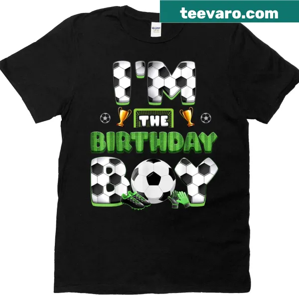Birthday Boy t-shirt with soccer theme for kids