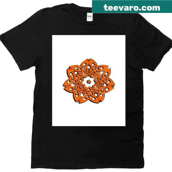 Flame mandala design graphic t-shirt.