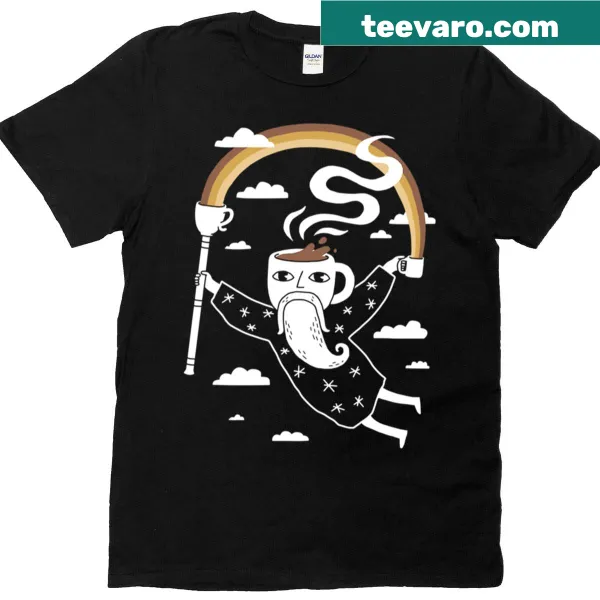 Funny t-shirt with Joe The Coffee Wizard text