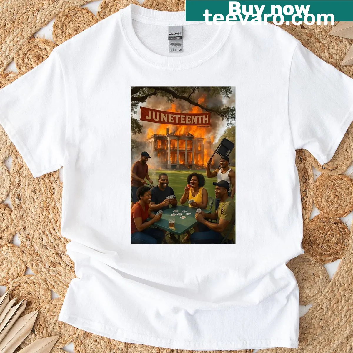 Juneteenth T-shirt featuring a meaningful graphic celebrating freedom and heritage — on a men's t-shirt