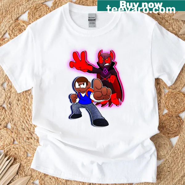 T-shirt with the phrase 'Kj And Red K' in typography