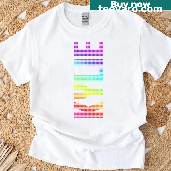 Colorful typography design featuring the name Kylie with rainbow elements