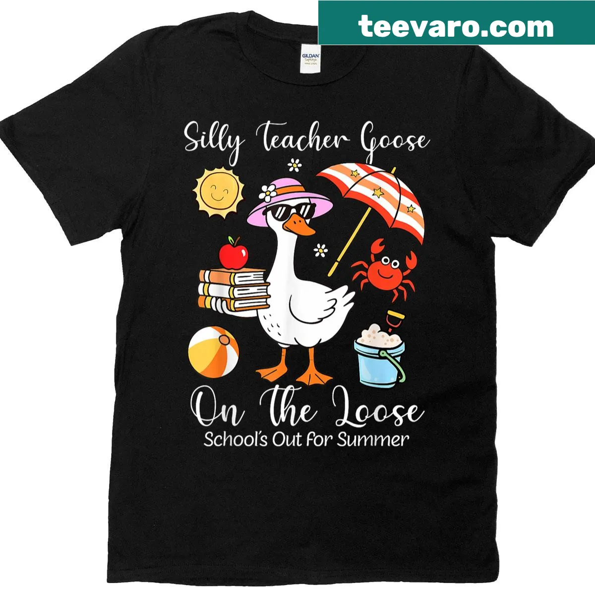Funny Silly Goose T-shirt for last day of school — on a men's t-shirt