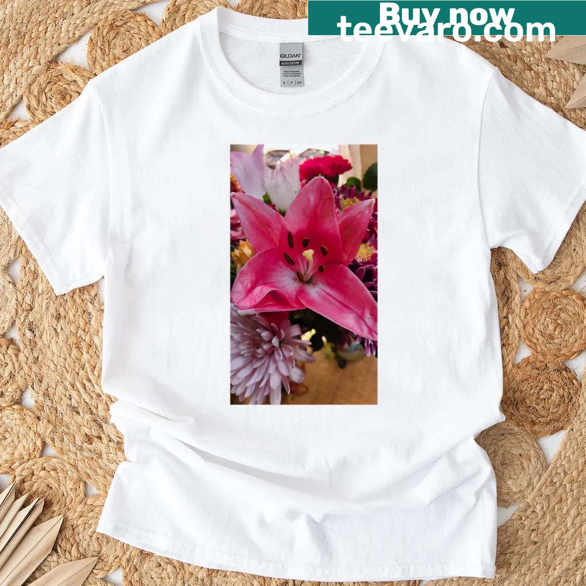 Stylish 'Lilly' typography on a minimalist t-shirt design. — on a men's t-shirt