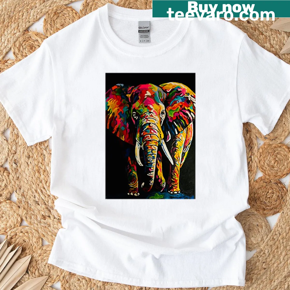 Playful illustration of a liquorice elephant on t-shirt — on a men's t-shirt