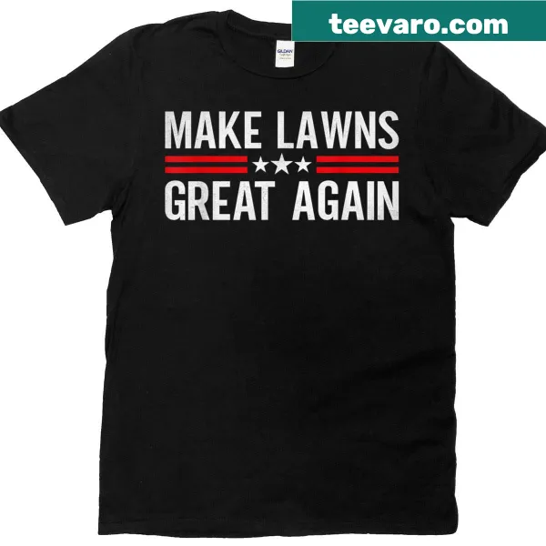 Funny text about lawns on a t-shirt