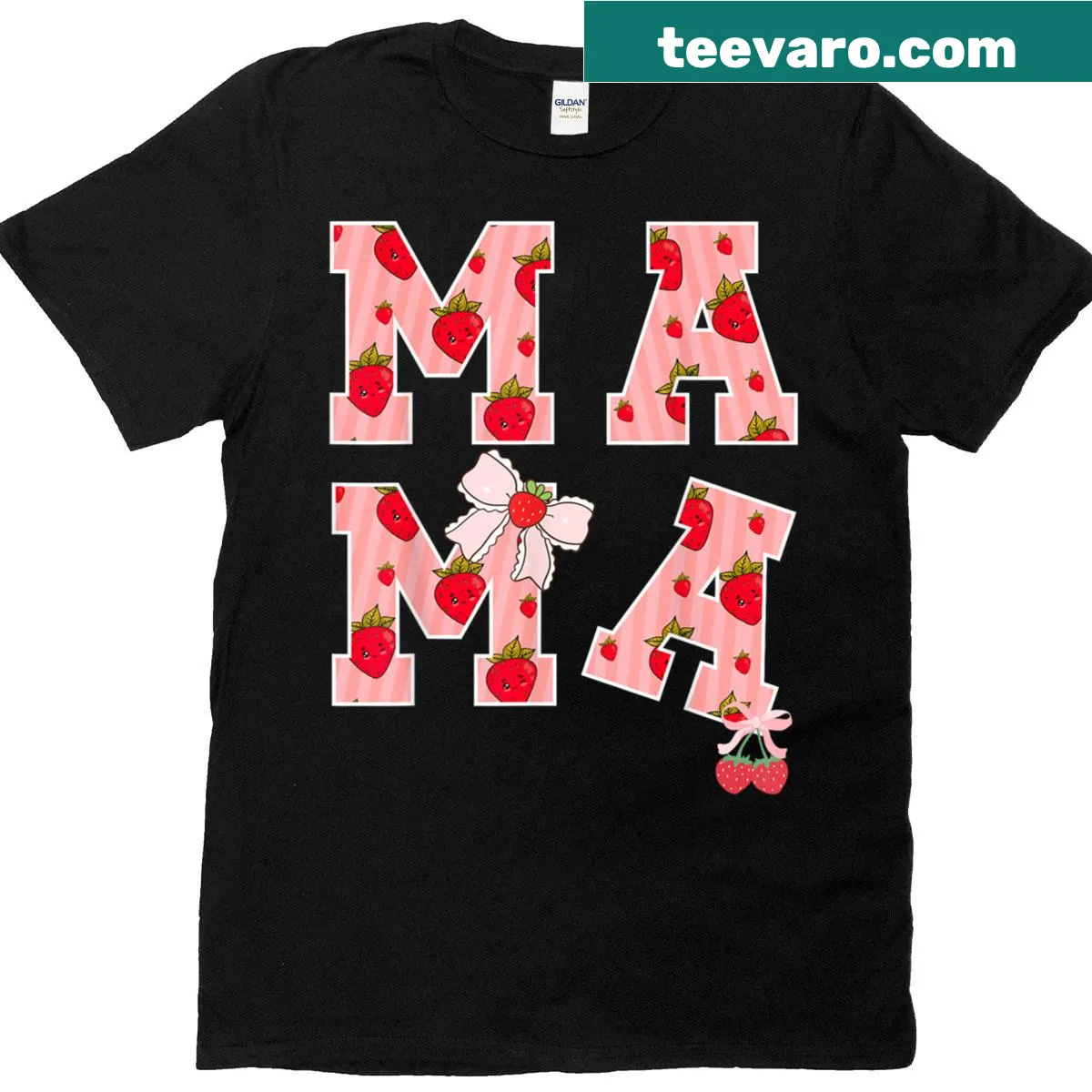 Funny T-shirt for mom celebrating a first birthday with strawberries — on a men's t-shirt