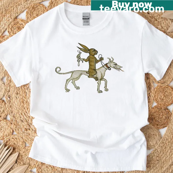 Medieval Hare whimsical graphic t-shirt