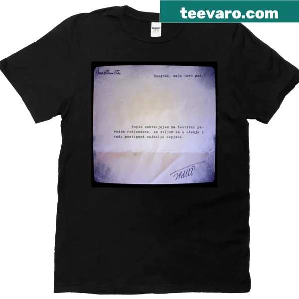 T-shirt with playful text 'Message From Tito'