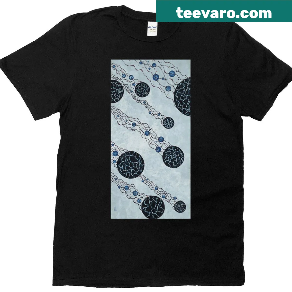 T-shirt with whimsical jellyfish graphic — on a men's t-shirt