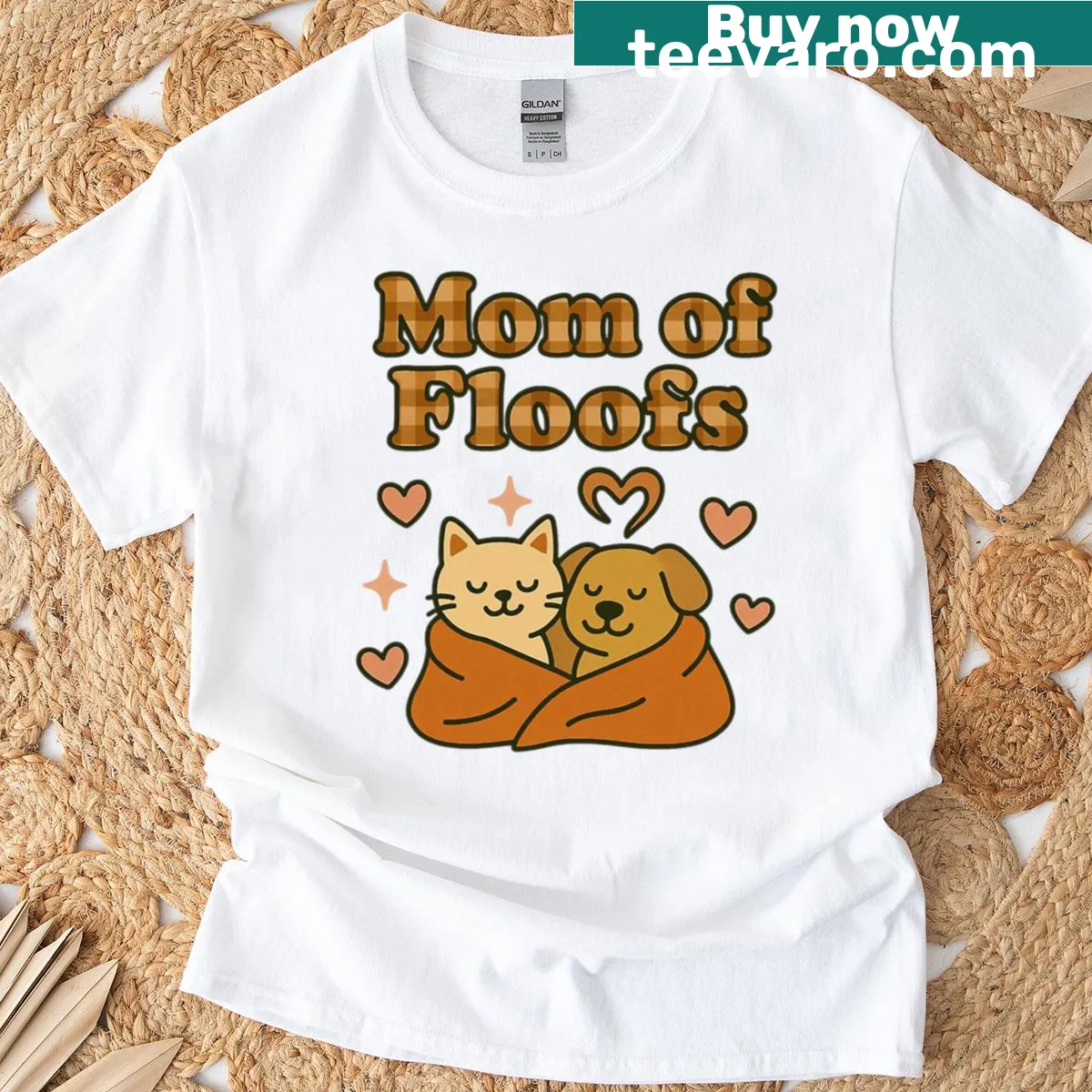 T-shirt celebrating pet moms with playful typography — on a men's t-shirt
