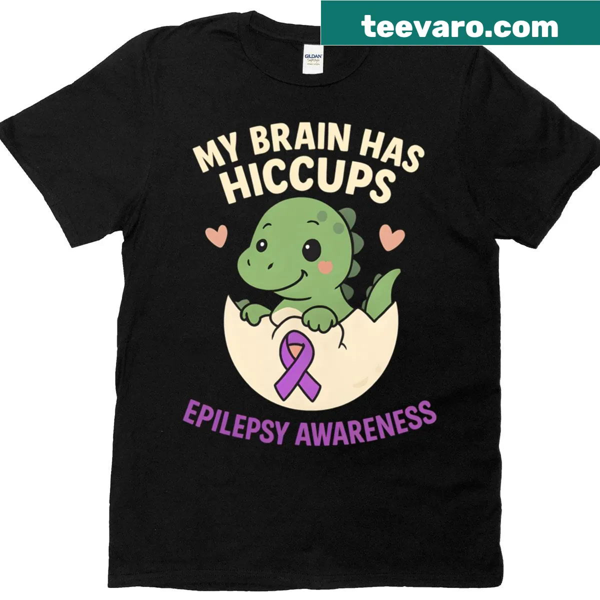 Cartoon-themed epilepsy awareness T-shirt. — on a men's t-shirt